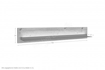 Deltona von set one by Musterring - Wandboard Eiche mit Metallboden
