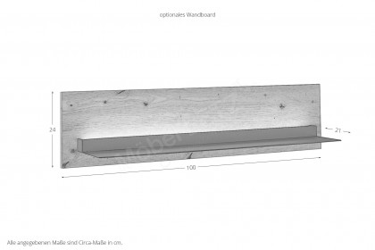 Deltona von set one by Musterring - Wandboard in Weiß, ca. 100 cm breit