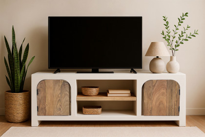 Holvik von SIT Möbel - Lowboard Kalkweiß/ Akazienholz