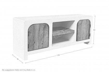Holvik von SIT Möbel - Lowboard Kalkweiß/ Akazienholz