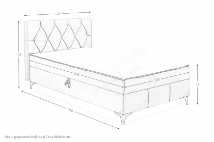 Cornwill von ED-Lifestyle - Polsterbett 120 grey