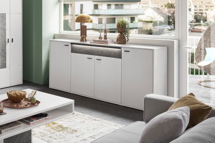 Deltona von set one by Musterring - Sideboard weiß mit Zierelement