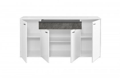 Deltona von set one by Musterring - Sideboard weiß mit Zierelement