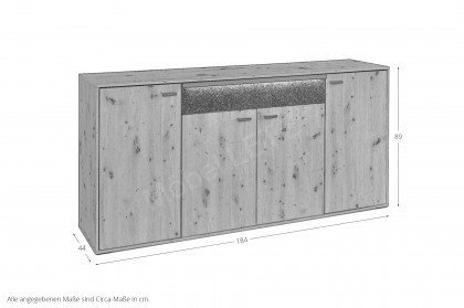 Deltona von set one by Musterring - Sideboard weiß mit Zierelement