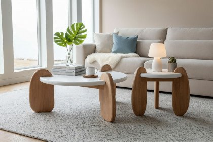 Holvik von SIT Möbel - Couchtisch-Set mit weißen Tischplatten