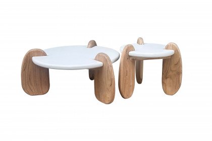 Holvik von SIT Möbel - Couchtisch-Set mit weißen Tischplatten