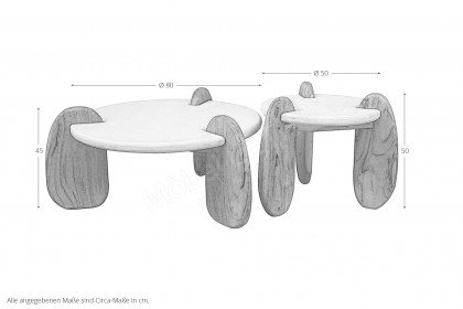 Holvik von SIT Möbel - Couchtisch-Set mit weißen Tischplatten