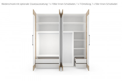 cadre.plus von Röhr-Bush - Schrank 4-türig ca. 200 cm breit weiß - Eiche Votan