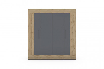 cadre.plus von Röhr-Bush - 4-türiger Schrank ca. 200 cm breit grau - Eiche