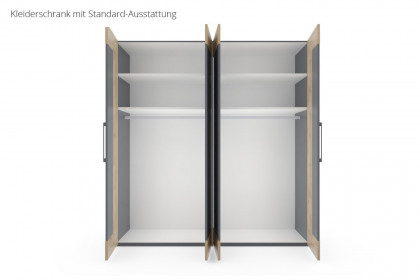 cadre.plus von Röhr-Bush - 4-türiger Schrank ca. 200 cm breit grau - Eiche
