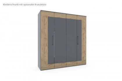 cadre.plus von Röhr-Bush - 4-türiger Schrank ca. 200 cm breit grau - Eiche