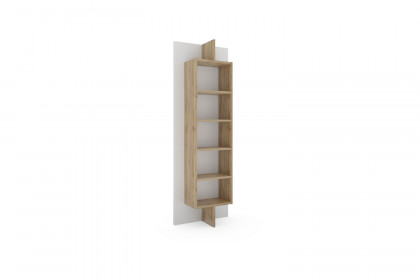 cadre.plus von Röhr-Bush - Regal mit Paneel & 5 Fächern weiß - Eiche Votan