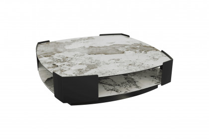 Carnac von Akante - Couchtisch Keramiktischplatte Marmoroptik Calcatta glänzend