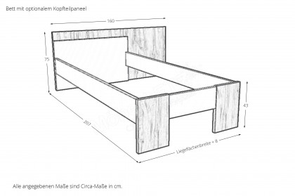 cadre.plus von Röhr-Bush - Liegenbett weiß - Eiche Votan