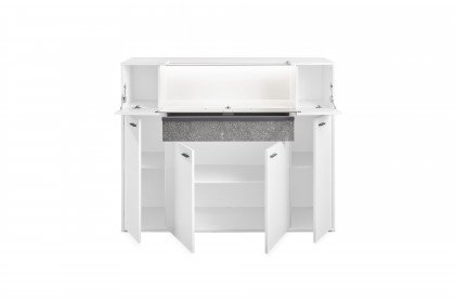 Deltona von set one by Musterring - Highboard in Weiß mit Glasklappe