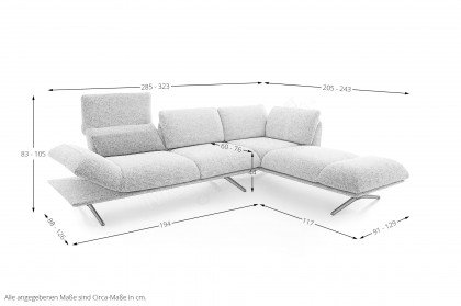KOINOR Fieno - Eckcouch rechts creme