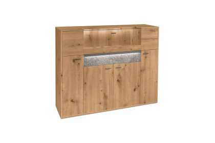 Deltona von set one by Musterring - Highboard in Eiche mit Zierelement