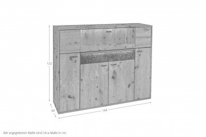 Deltona von set one by Musterring - Highboard in Eiche mit Zierelement