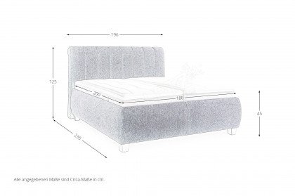 Messina von Oschmann - Polsterbett KT 0276 stone