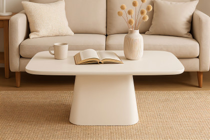 Holvik von SIT Möbel - Couchtisch Kalkputz, weiß