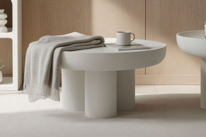 Holvik von SIT Möbel - Couchtisch groß Kalkputz, weiß