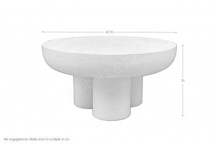 Holvik von SIT Möbel - Couchtisch groß Kalkputz, weiß