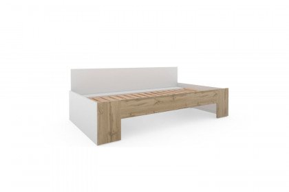 cadre.plus von Röhr-Bush - Bettsofa ausziehbar bis 180x200 cm weiß - Eiche