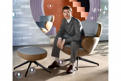 Bibo von Pode - Drehsessel light-grey-cinnamon