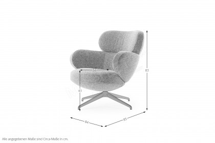 Bibo von Pode - Drehsessel light-grey-cinnamon