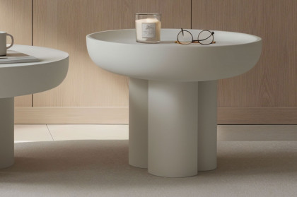 Holvik von SIT Möbel - Couchtisch klein Kalkputz, weiß