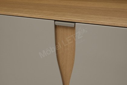 Vinci von LEONARDO Living - Wohnwand Eichenfurnier und Lack grau