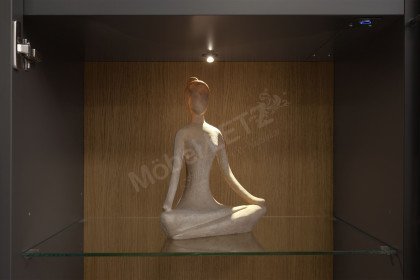 Vinci von LEONARDO Living - Wohnwand Eichenfurnier und Lack grau