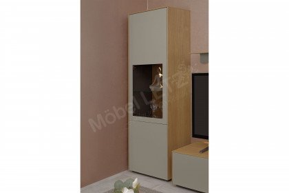 Vinci von LEONARDO Living - Wohnwand Eichenfurnier und Lack grau