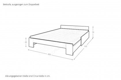 cadre.plus von Röhr-Bush - weißes Bettsofa zum Doppelbett ausziehbar