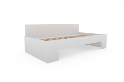 cadre.plus von Röhr-Bush - weißes Bettsofa zum Doppelbett ausziehbar