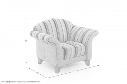 S440 Davos von Ponsel - Polstersessel beige-gestreift