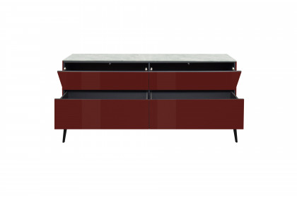 Colors von Mäusbacher - Lowboard 022-WP Glas bordeauxrot mit Metallfüßen