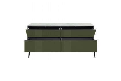 Colors von Mäusbacher - Lowboard 022-WP Glas olivgrün mit Metallfüßen