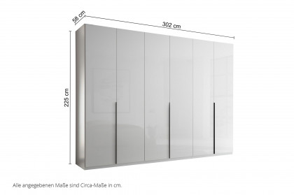 Camoleo von SchlafKONTOR - Kleiderschrank ALL IN 6-türig weiß Hochglanz