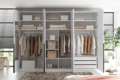 Camoleo von SchlafKONTOR - Kleiderschrank ALL IN 6-türig weiß Hochglanz