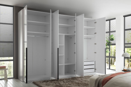 Camoleo von SchlafKONTOR - Kleiderschrank ALL IN 6-türig weiß Hochglanz