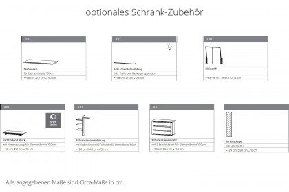 Arola von Schöner Wohnen - Kleiderschrank 300 mit Knopfgriffen