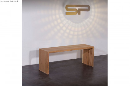 Pilatus von Sprenger Möbel - Holzbett mit Waldkante Sumpfeiche geölt