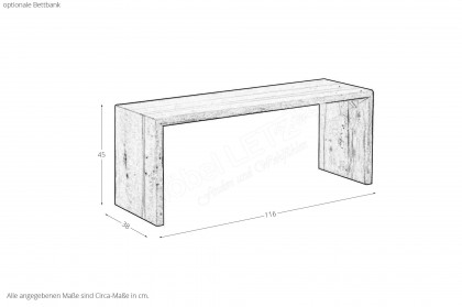 Pilatus von Sprenger Möbel - Holzbett mit Waldkante Sumpfeiche geölt