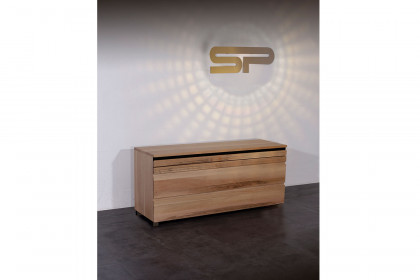 Pilatus von Sprenger Möbel - Holzbett mit Waldkante Sumpfeiche geölt