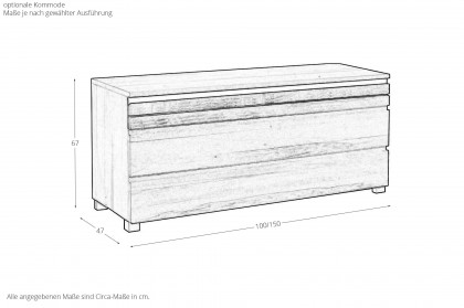 Pilatus von Sprenger Möbel - Holzbett mit Waldkante Sumpfeiche geölt