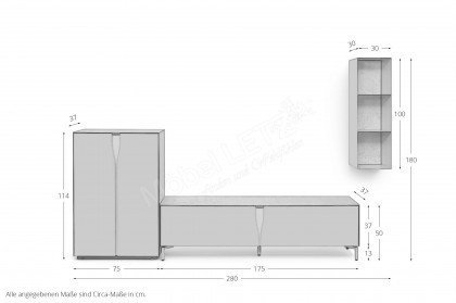 Vinci von LEONARDO Living - Wohnwand Keramik und Glas