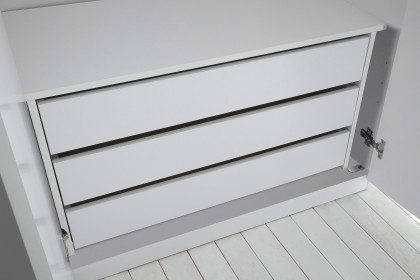 Camoleo von SchlafKONTOR - Kleiderschrank kaschmir mit Komplett-Ausstattung