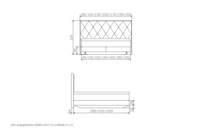 Comfort von Hasena - Boxspringbett Lilly carbon