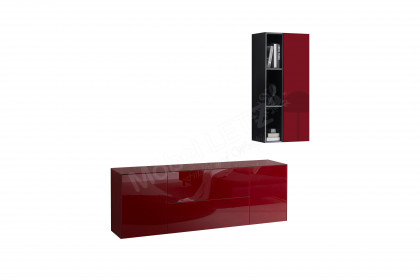 Colors von Mäusbacher - Wohnwand mit Glas in Bordeauxrot